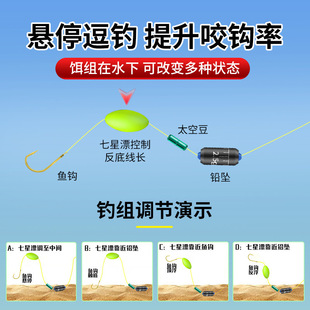 New Hover Fun Fishing Seven Stars Floating Line Group Main Line Big Floating Beans Tie up Jinhaixi Fish Hook suit Traditional Fishing Grass Hole