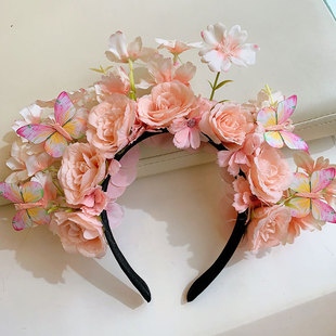 Children's Luminous Headband Girls' Flower Girl's Performance Cyber Celebrant Princess Birthday Headwear Girls' Mori-line Greath Headband