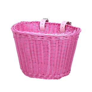 Wholesale children's bicycle basket retro rattan basket balance car woven front basket baby car basket accessories