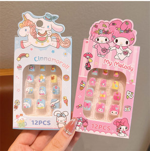 New children Sanrio cartoon character nail stickers animal shape nail art high value jewelry toys wholesale