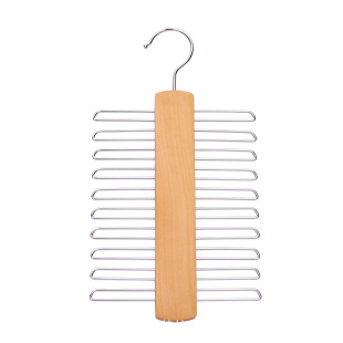 Cross-Border Hot Selling Solid Wood Tie Rack 20 Hooks Large Capacity Multifunctional Belt Belt Scarf Jewelry Storage Clothes Hanger