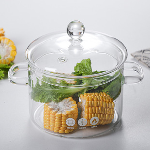 Borosilicate glass cooker electric ceramic oven special thickened glass pan household double ear glass pot open fire heating