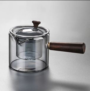 Teapot Glass Side-handle Household Boiling Teapot Heatable High Temperature Kung Fu Tea Set Tea Water Separation Filter Teapot