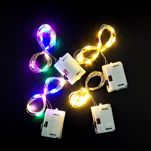 LED copper wire light button battery box light cake bouquet decorative light string adjustable flashing Garland small colored light
