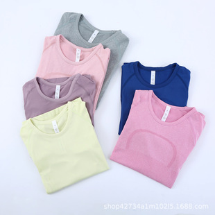2.0 yoga clothes women's sports long-sleeved T-shirt running high elastic quick-drying Fitness Pilates slim running top