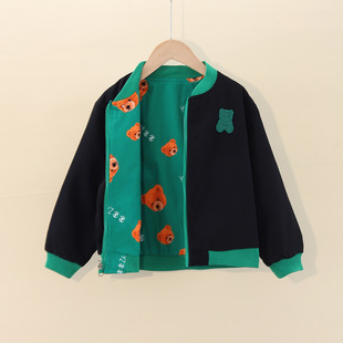 Boys' Jacket Spring and Autumn 2025 New Children's Double-sided Spring and Autumn Top Boys' Jacket Baseball Suit Double-sided Wear