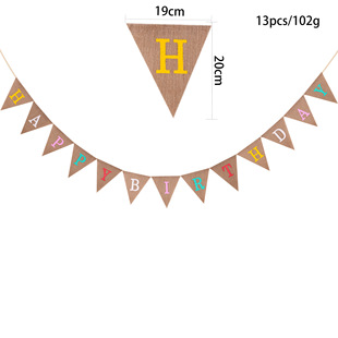 Birthday Letters Pull Flag Swallowtail Flag Pennant Happy Birthday Pull Flag Decoration Banner Baby Party Supplies Decoration