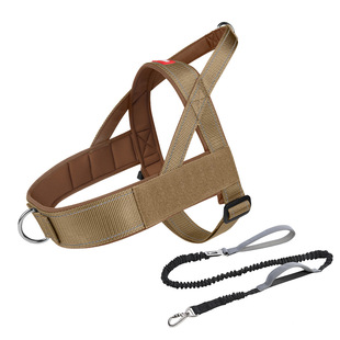 Cross-border dog chest back outdoor large dog leash anti-break medium and large dog saddle tactical reflective dog walking rope