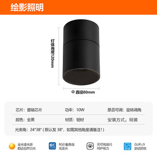 Shadow-mounted Spotlight Adjustable Angle Folding Rotary Ceiling-mounted Non-owner Lamp Living Room Average Hill Wall Wash Lamp