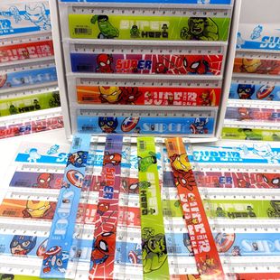 Новая линейка Marvel Школьник прямой линейка 15 см с волной мультфильм Мстители измеряют ручную линейку через границу
