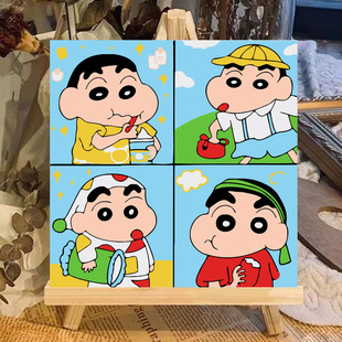 Children's cartoon digital oil painting diy oil painting new crayon small new small size animation filling painting manufacturers