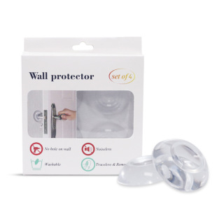 Transparent door handle anti-collision pad installation-free seamless glue-free silicone door stop handle door top buffer mute silencer