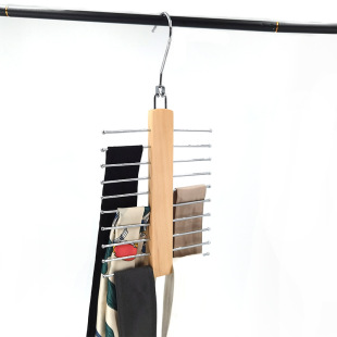 Cross-border 20 hanging rod silk scarf hanging seamless anti-hook silk multi-purpose solid wood hanger tie hanging wholesale