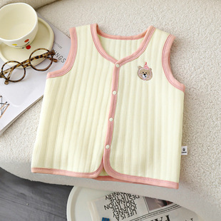 Children's Autumn and Winter New Baby Cotton Vest Boys' and Girls' Warm Vest Children's Inner Waistcoat Children's Wear