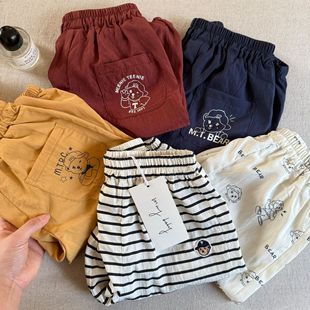Children's Anti-mosquito Pants 2025 Summer Japanese Style Trendy Brand Cartoon Bear Trousers Baby Children's Casual Leg Pants