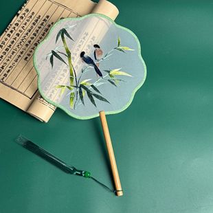 Double-sided embroidered fan * Eight-petal embroidered round fan * Silk embroidered fan * Hanfu antique accessories New Chinese style * Round fan