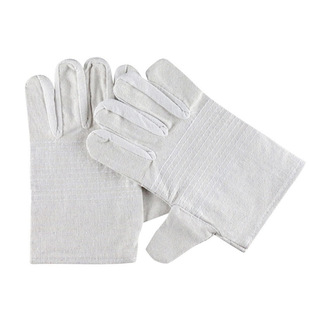 Customized canvas gloves labor protection wholesale thickened double-layer canvas gloves 24-line reinforced single-layer white armor durable