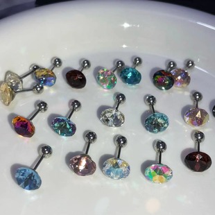 Super Flash Flash Big Drill Ear Snail Ear Bone Nail Titanium Steel Screw Screw Button Ear Nail Women's Sweet Cool in Fashion Earrings New