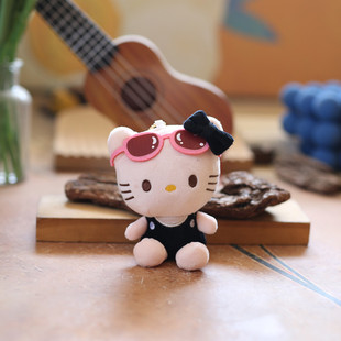 Internet Red Cartoon Kt Cat Doll Ornaments Cute Cartoon Motorcycle Plush Doll Pendant Keychain Accessories