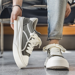 Canvas Shoes Men's Summer Breathable Low-top Sports Board Shoes Student Trendy Brand All-match Casual Thick-soled Height-raising Big-toe Cloth Shoes
