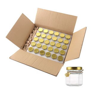 Amazon Direct Supply Sealed 45 Hexagonal Glass Bottle Honey Jam Bottle Chili Sauce Canned Mini Honey Bottled