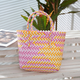 Small Red Book plastic woven handmade small square bag wedding gift candy packaging portable plastic woven bag handmade woven bag