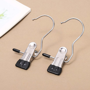Stainless steel clothes clip household plastic dipping seamless socks with hook underwear storage non-slip multi-scene drying clip