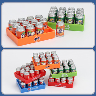 Miniature Food Play Supermarket Scene Ornaments Beverage Bottle Simulation Beverage Soda Tray Doll House Play House Toys