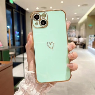 Чехол для мобильного телефона для iPhone 13 iPhone 11 Полное покрытие 15Pro Силиконовый Xr Гальваническое покрытие 14Pro Полый мягкий чехол Love