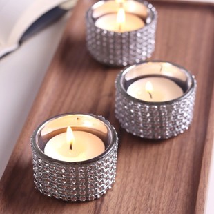 in stock suit Candle Cup Bead Patch Plating silver Candle Holder Glass Home Gift Ornaments Factory