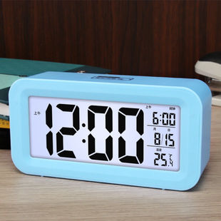 Rechargeable Alarm Clock Student Alarm Timing Dormitory Bedroom Mute Bedside Clock Boys and Girls Smart Electric Security