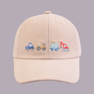2024 new cartoon car children's baseball cap spring and summer outdoor activities for boys and girls baby sunshade cap
