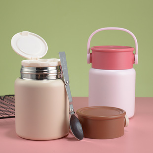 New braised beaker 316L stainless steel insulated lunch box for students and girls office workers with rice braised beaker insulated bucket