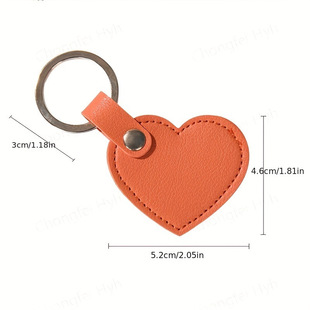 Creative heart-shaped key pendant love metal car key ring pendant small fresh pu key chain decoration accessories