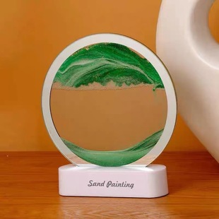 Online celebrity desktop quicksand painting decoration dynamic hourglass lamp 3d three-dimensional night light creative decompression table lamp bedroom bedside