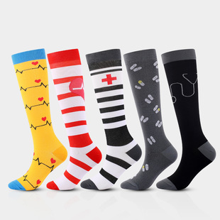 Cross-border new medical nurse compression stockings heart-shaped sports compression stockings manufacturers spot direct sales