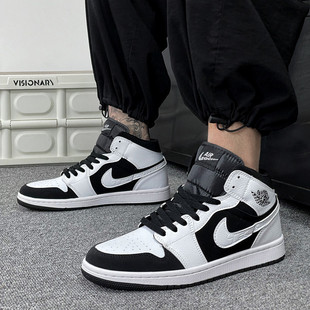 aj1 Men's Shoes Shida Shoes Mid-top Sneakers High-top Air Force One Sneakers Putian Smoke Gray Sports Basketball Shoes