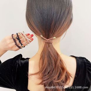 South Korea high quality and Durable Hair Rope Ins Super Fairy Cyber Celebrity Simple Mori Style Basic Hair Ring Headline Rope Jewelry