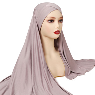 Boutique cross brim strap convenient towel modal solid color long scarf monochrome scarf hat scarf women's shawl