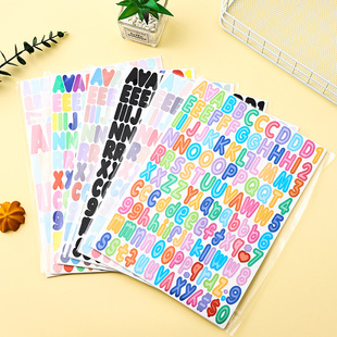 1 inch alphanumeric sticker color DIY hand account sticker phone case notebook decoration waterproof sticker
