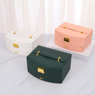 Simple cross-border jewelry storage box portable portable jewelry box earrings storage jewelry earrings storage box wholesale