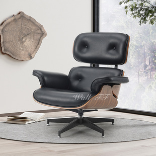 Eames Recliner Оригинальное офисное кресло для отдыха из натуральной кожи Свет Роскошный односпальный Поворотный диван Стул босса Кресло для сна