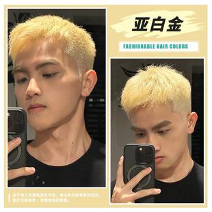 Gold Hair Dye Cream White Gold 2024 Fashion Color Linen Platinum Yellow Hair Dye Student Male Buff Handsome
