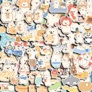 Cross-border Amazon Wholesale Handbook Sticker Happy Bear 100 Large Edition Cute Series Mobile Phone Case Luggage Case