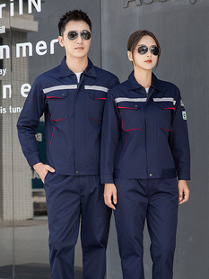 Anti-static work clothes suit men's three-dimensional pocket gas station reflective strip petroleum electronic chemical factory labor protection clothing customization
