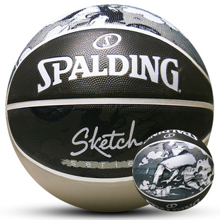 Spalding Баскетбол оригинальные товары Эскиз Граффити Дети Подростки Учащиеся начальной и средней школы № 7 Резиновый цемент Пол Износостойкость