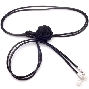 New Flower Leather Rope Thin Belt Women's dress Decoration Belt All-match Soft Knot Waist Rope Rose
