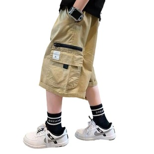 Boys' Summer Shorts Five-point Workwear Pants Foreign Handsome Thin 2024 New Summer Boys' Children's Wear