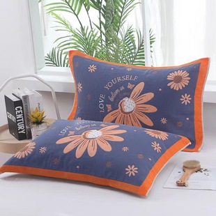 Cotton Pillow Towel Gauze European-style Adult Household Five-layer Dark Color Dirt-resistant high quality Thickened Pillow Tape