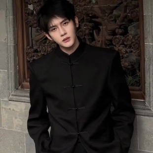 New Chinese Style National Style Chinese-tung Suit Male New-style Handsome suit dk Male Uniform Shoulder Pad Suit Advanced Sense Republic of China Student Suit